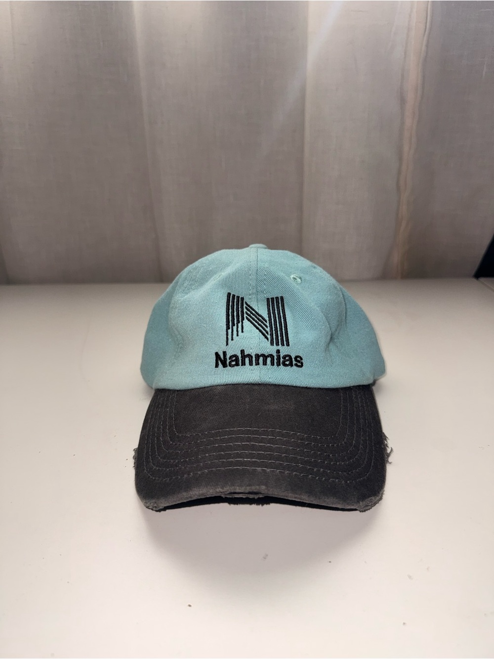 Nahmias Two-Tone Light Blue and Black Baseball Cap
